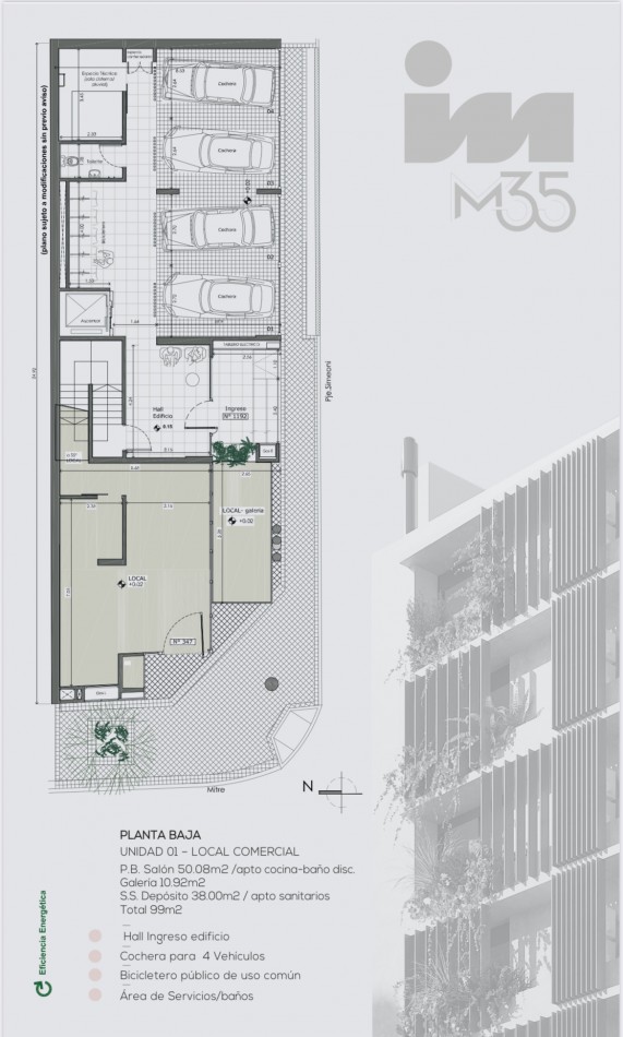 Departamentos loft de 2 dormitorios Centro de Rosario - Pje. Simeoni 1192 Exelente Ubicacion