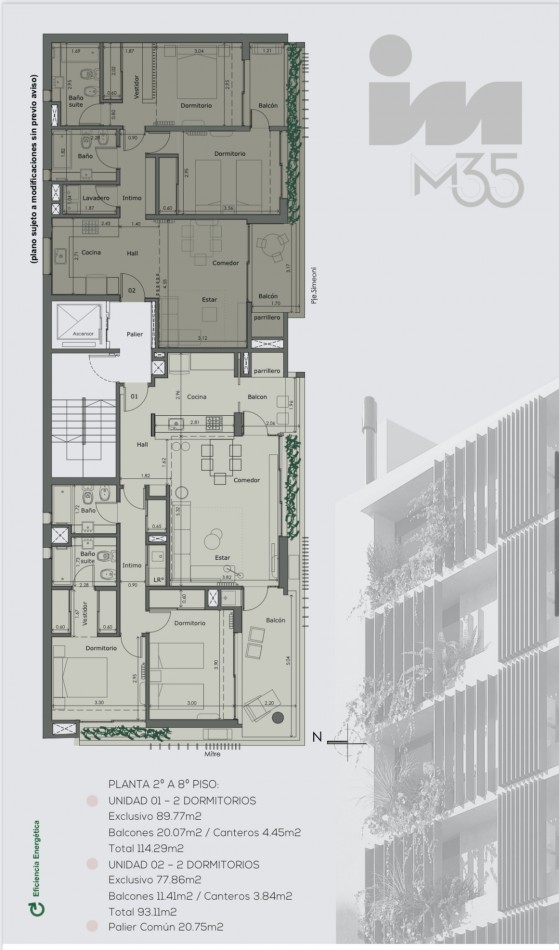 Departamentos loft de 2 dormitorios Centro de Rosario - Pje. Simeoni 1192 Exelente Ubicacion