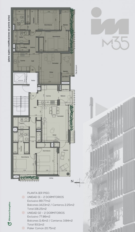 Departamentos loft de 2 dormitorios Centro de Rosario - Pje. Simeoni 1192 Exelente Ubicacion